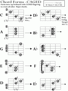 CAGED Guitar Chord Forms/Shapes